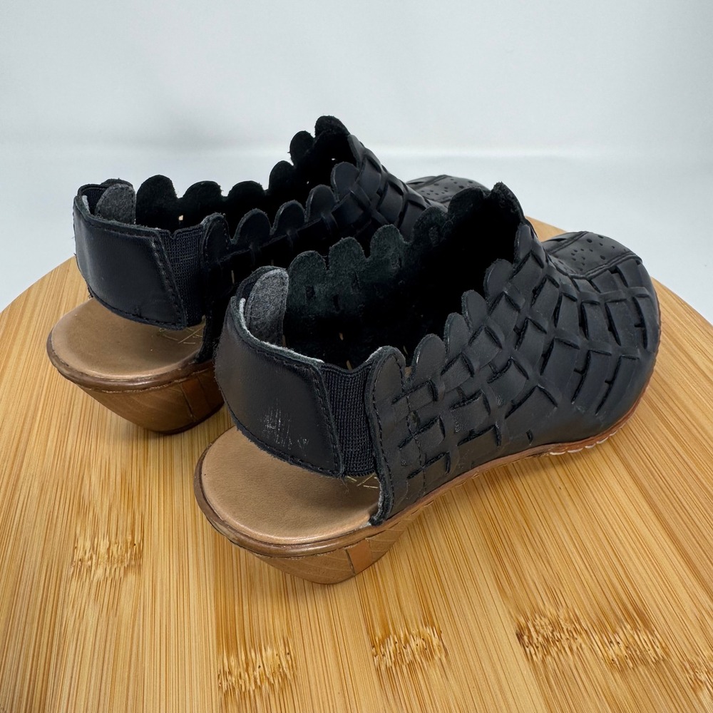 Rieker Antistress Black Woven Leather Slingback Block Heel Sandals EU 36 - Picture 9 of 11